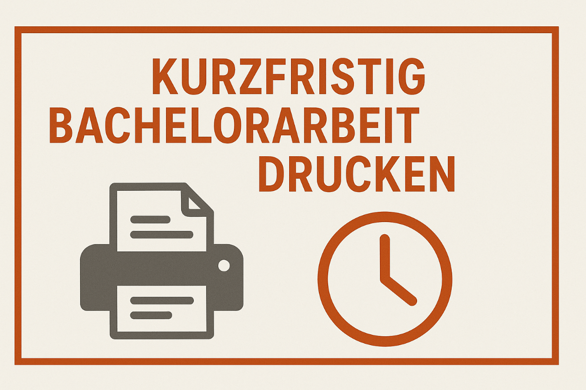 urzfristig-bachelorarbeit-drucken mit Druckersymbol und Uhr zur Last-Minute-Abgabe