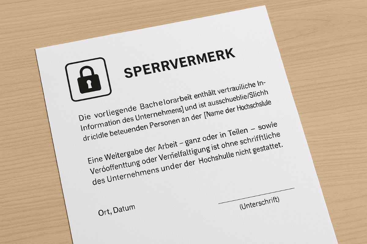 sperrvermerk-bachelorarbeit Beispielseite mit Vertraulichkeitshinweis für Bachelorarbeiten