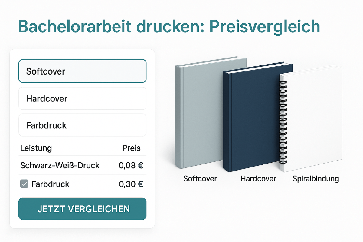 bachelorarbeit-drucken-preisvergleich zeigt verschiedene Bindungsarten und Druckkosten für den Vergleich von Bachelorarbeitsdrucken